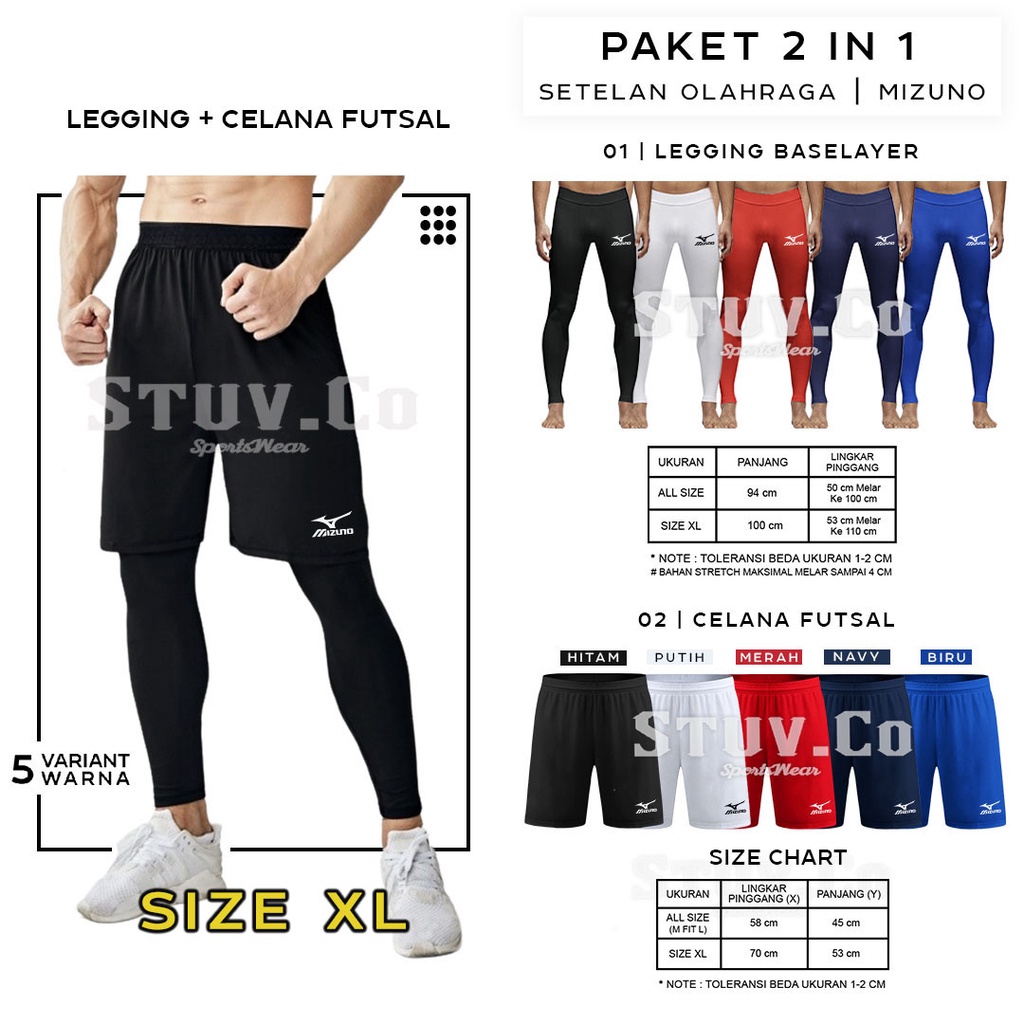 STELAN 2IN1 CELANA OLAHRAGA LEGGING BASELAYER PANJANG DAN CELANA FUTSAL GYM FITNESS OLAHRAGA MURAH