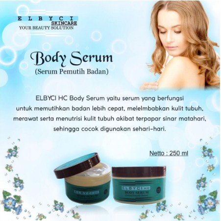 Body Serum Elbyci/Serum Pemutih Badan Alami Aman Cepat/Whitening Body Lotion