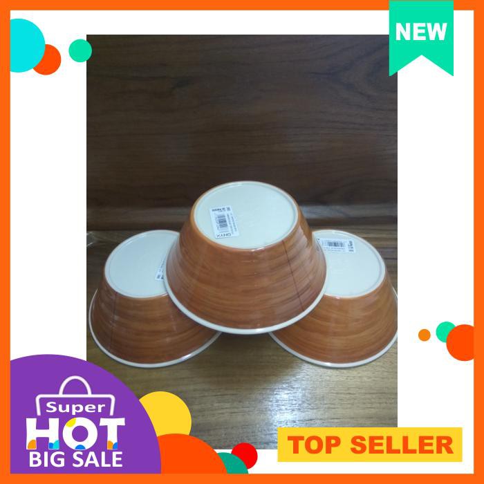 Mangkok Melamin Onyx Cmb65 Motif Kayu (3 Pcs)