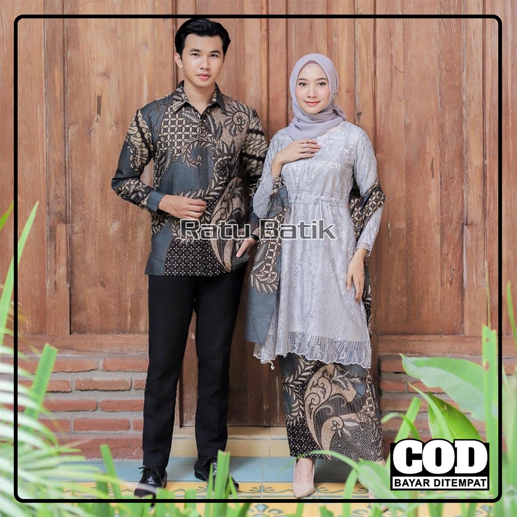 Batik Couple Kebaya Modern Kebaya Tunangan Lamaran Baju Wisuda Batik Brukat