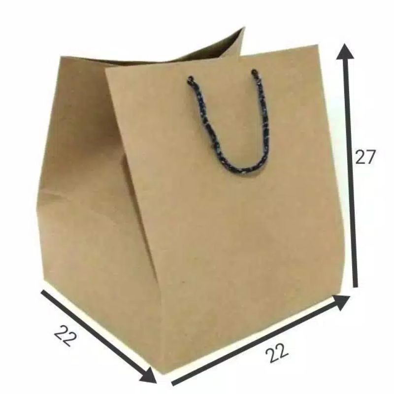 

paperbage tas kertas/dos nasi polos uk 22×22