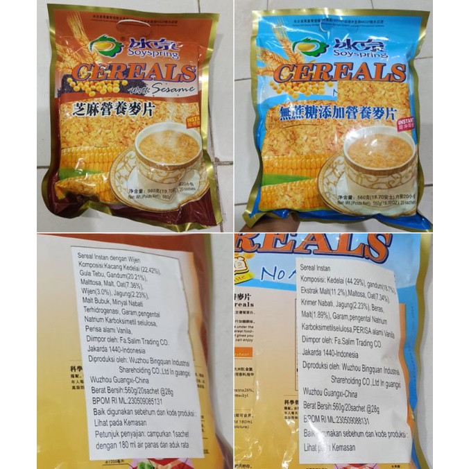 

Soyspring Instant Cereal Original Sachet 20s / Soyspring Sereal Instant Original / Sesame Hitam 20s