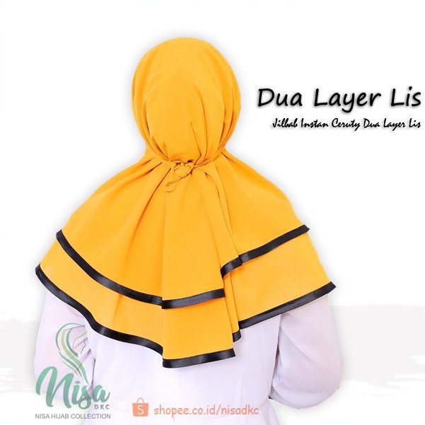 Jilbab Siria Dua Layer List Hijab Instant Ceruty Babydoll Bergo Non Pet