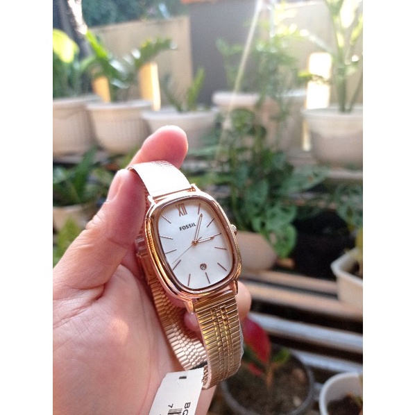 jam fossil cewek lyla rosegold bq3609