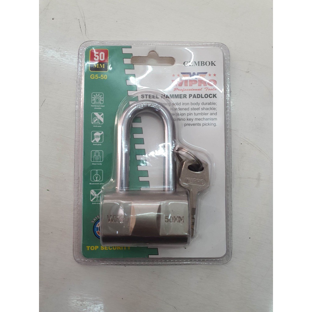 Gembok Wipro Leher Panjang Wipro 50mm Gembok Wipro G5-50