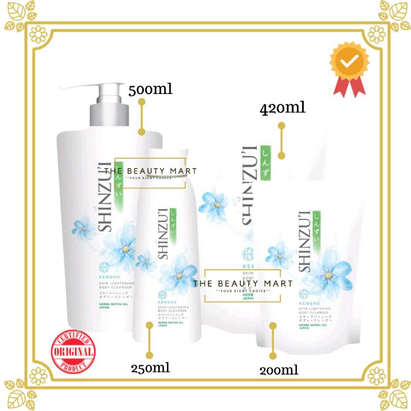 SHINZUI Lightening Body Cleanser | Sabun Cair Shinzu'i | Body Wash 500ml | Shinzui Sabun Cair 500ml | 250ml | Refill 200ml | 420ml