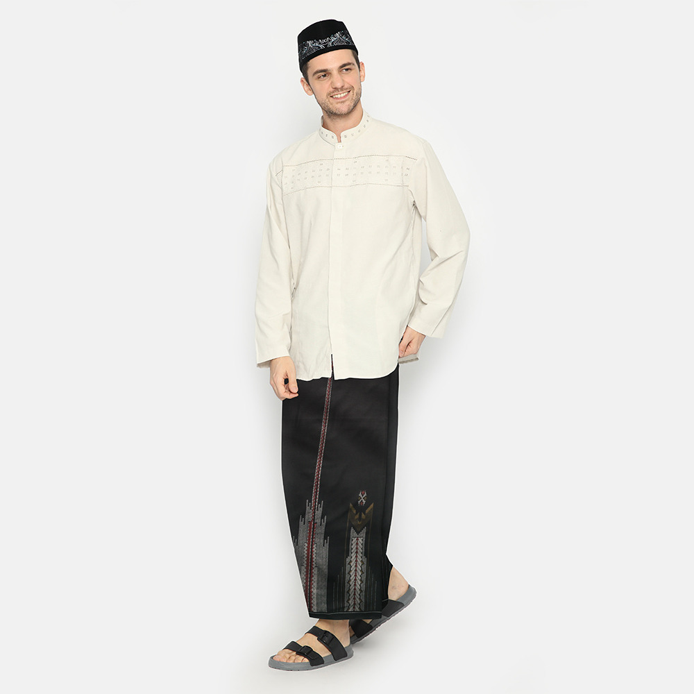 Sarung ATLAS Idaman Harmoni Seroja Hitam Merah