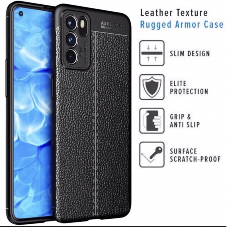 OPPO RENO 6 5G AUTO FOCUS SOFTCASE LEATHER CASE KULIT JERUK CASING SILIKON