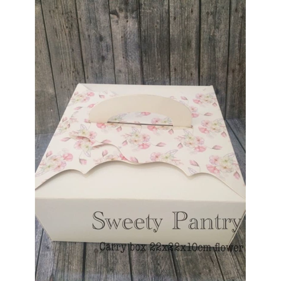 

Ready Stok dus kue box kue kemasan kue 22x22cm flower Limited