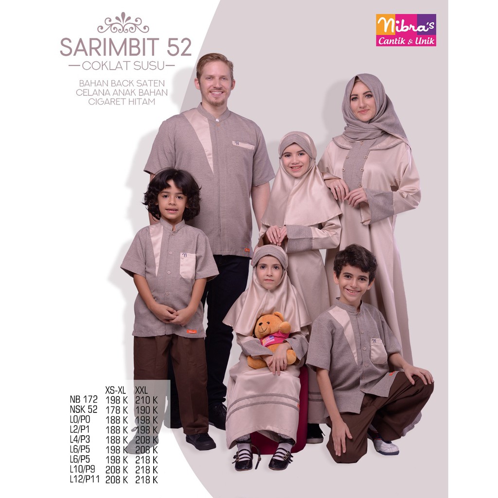 NIBRAS SARIMBIT 52 COKLAT SUSU GAMIS KOKO DEWASA MURAH BERKUALITAS