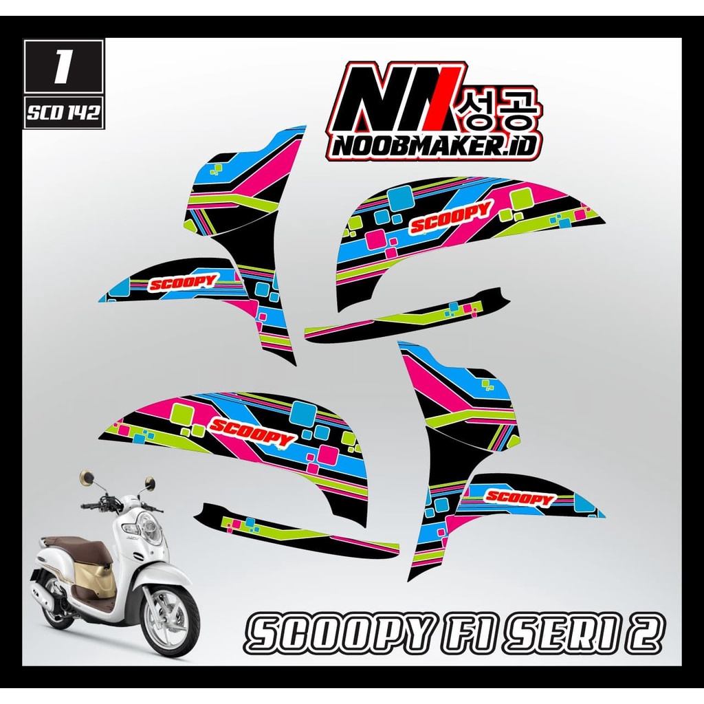 SCD 142 DECAL STICKER SCOOPY FI 2017 2018 2019 2020 SIMPEL