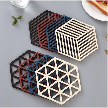 TATAKAN GELAS HEXAGON ALAS PIRING COASTER SEGI ENAM ESTETIK PERALATAN