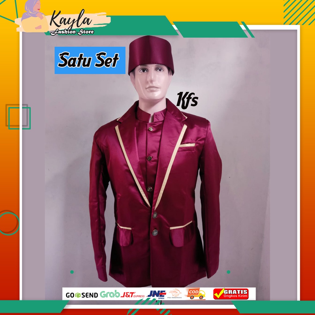 Jas pengantin satu set /jas pengantin warna Marun/ jas pria/jas formal