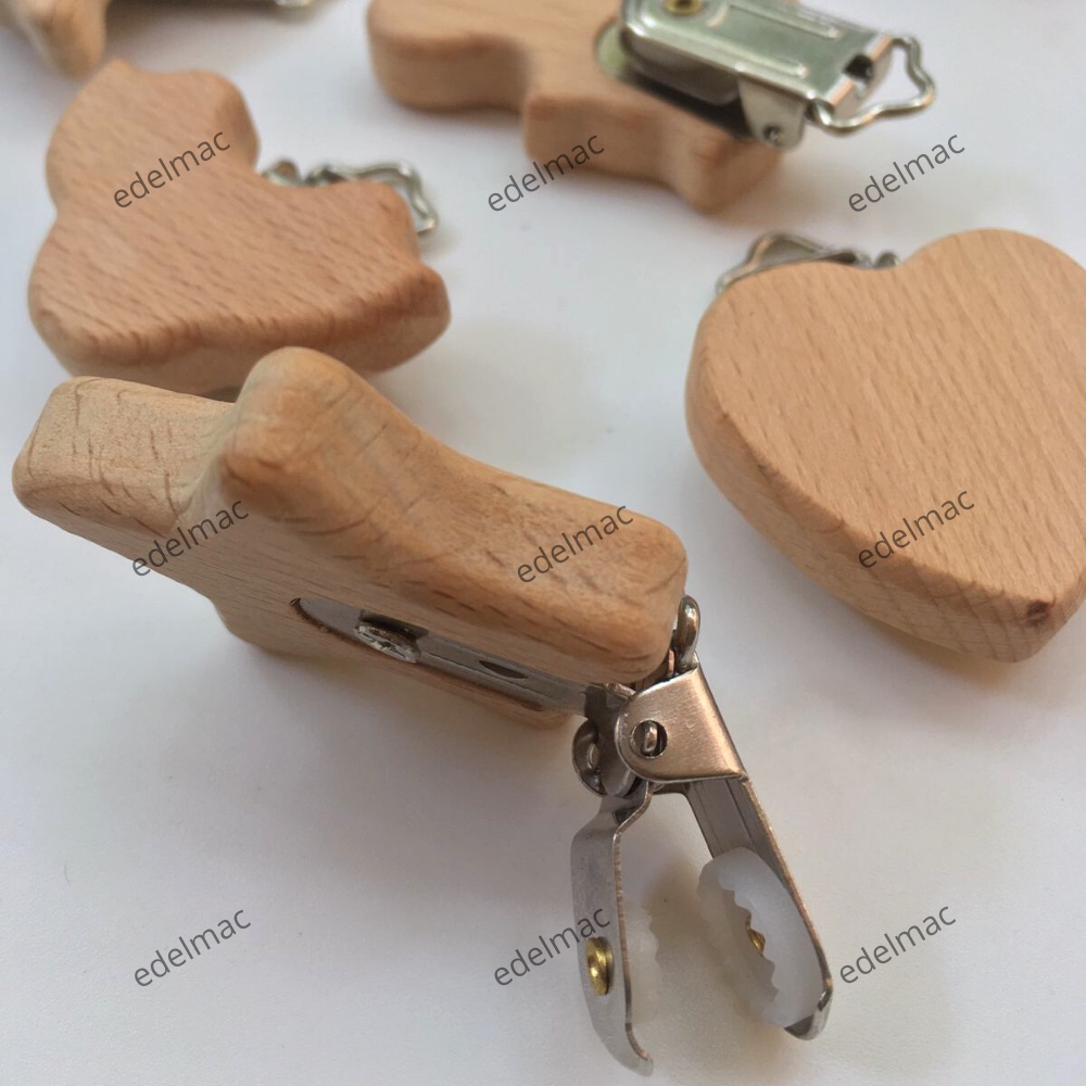 Clip Suspender  Wooden Teether Beads Beech Rodent DIY Pacifier Chain Accessories