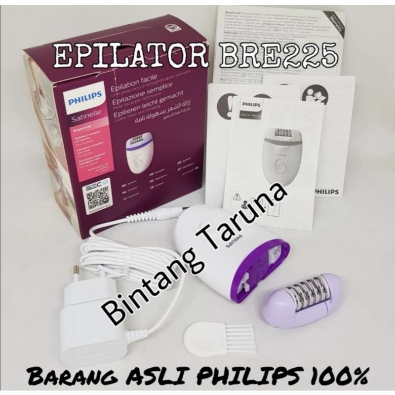 Epilator Philips BRE225 Philips Satinelle Essential compact epilator BRE225 Penghilang bulu kaki