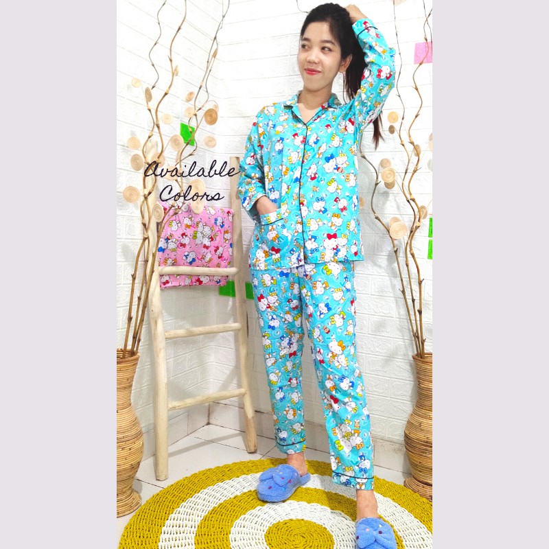 Piyama PP Dewasa Sultan / Janda Bolong / Tie Dye Katun Jepang - Fit XL-Kitty Alphabet