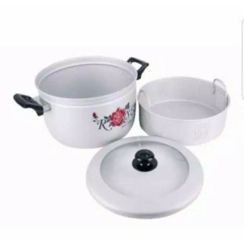 Maspion Panci Panca Guna Steamer 37cm + Tutup Kaca