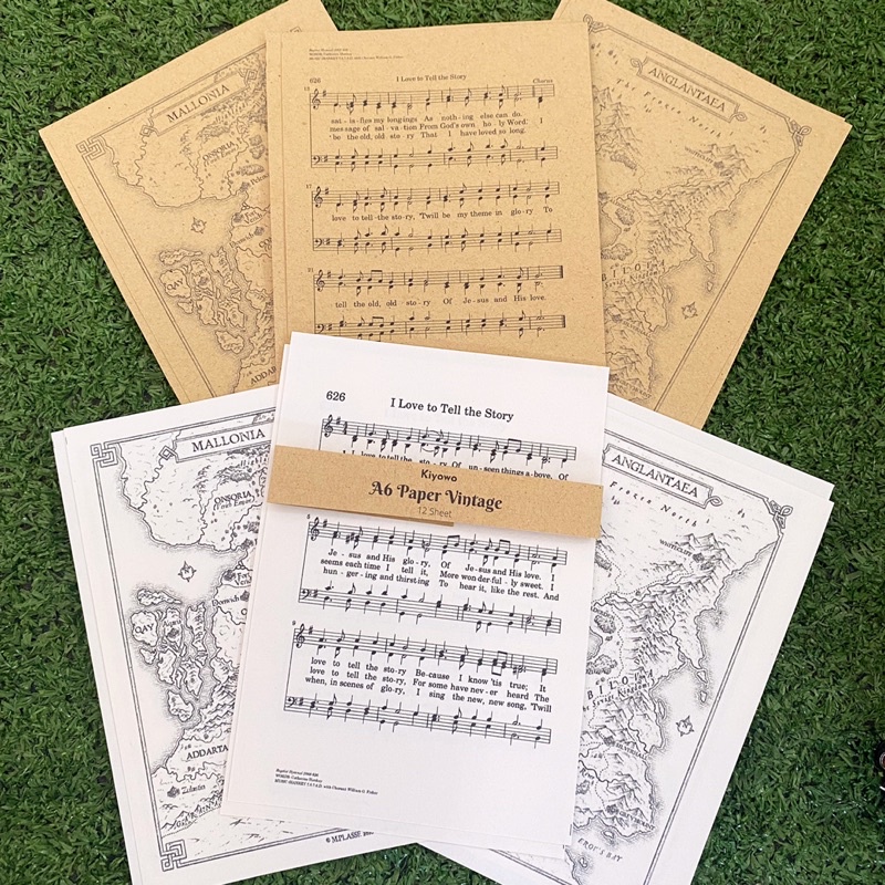 

12 A6 Paper Vintage untuk Junk Journal Scrapbook