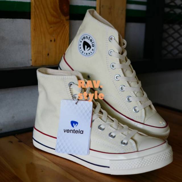 SEPATU VENTELA BTS CREAM HIGH / SEPATU VENTELA BACK TO 70'S CREAM HIGH