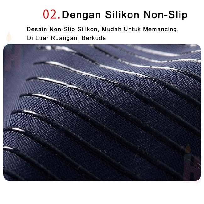 Sarung Tangan Motor Sepeda Pria Wanita Ice Silk Gloves Anti Slip Es Sutra Nyaman dan Bernapas Cewek Anti Air Touch Screen Setengah Jari Half Finger