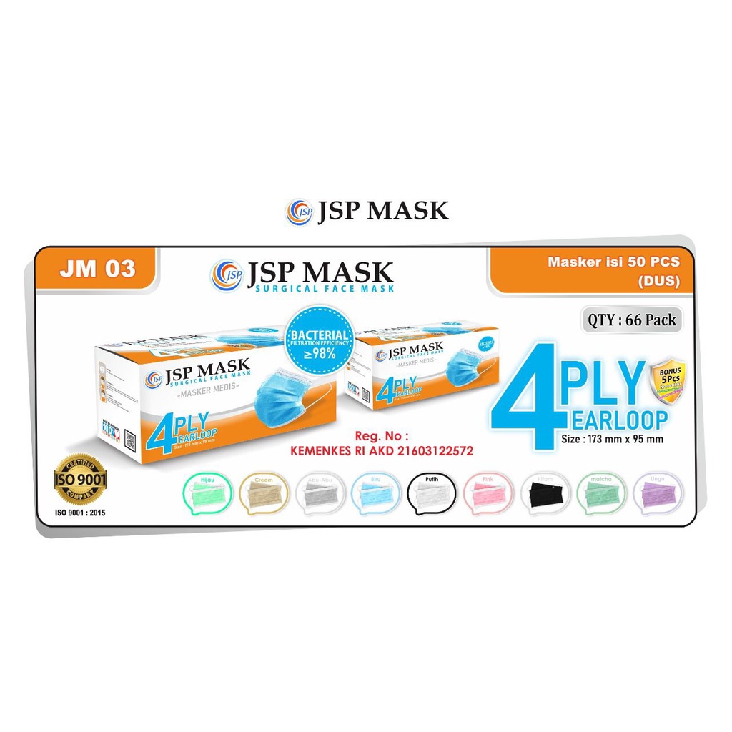 Masker jsp - duckbill 4ply/kf4ply