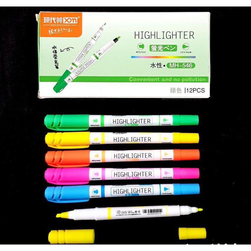 

STABILO Highlighter Pen XDM MH-546 TWIN HEAD 2 KEPALA / Fluorescent Pen / Stabilo MH546 WARNA WARNI