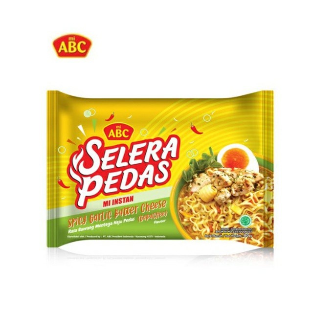 ECER PER PCS Mie ABC Selera Pedas Garlic Butter Cheese 80g barcode 8992388132317