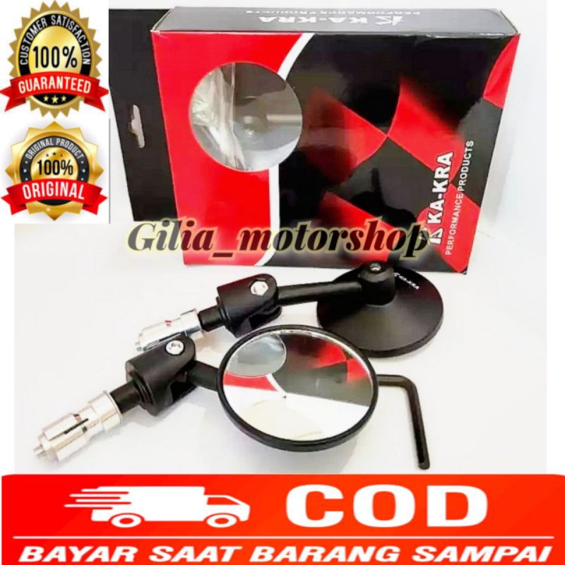 spion Jalu stang bulat universal kaca spion end bar universal kaca cembung kaca putih merek ka-kra