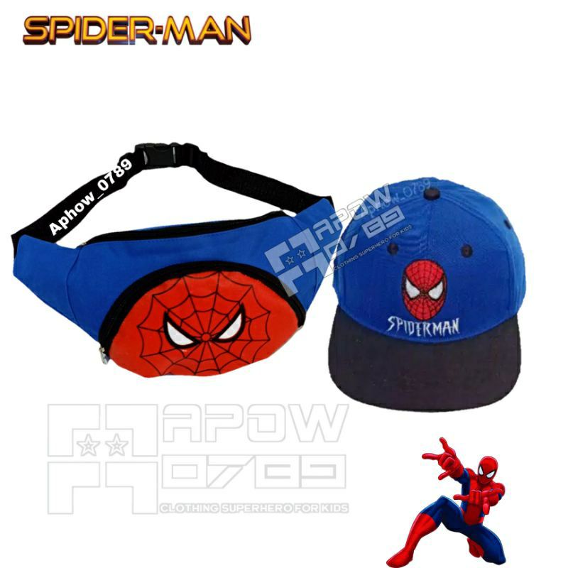 -spiderman-westbeg 2in1 anak tas SLempang dinir/waterproof