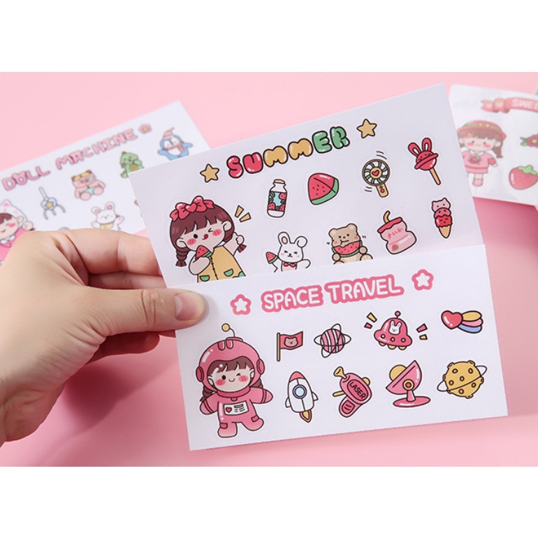 

MS024 1Lembar Stiker Hewan Lucu DIY Diary Scrapbook Dekorasi Stiker Cangkir