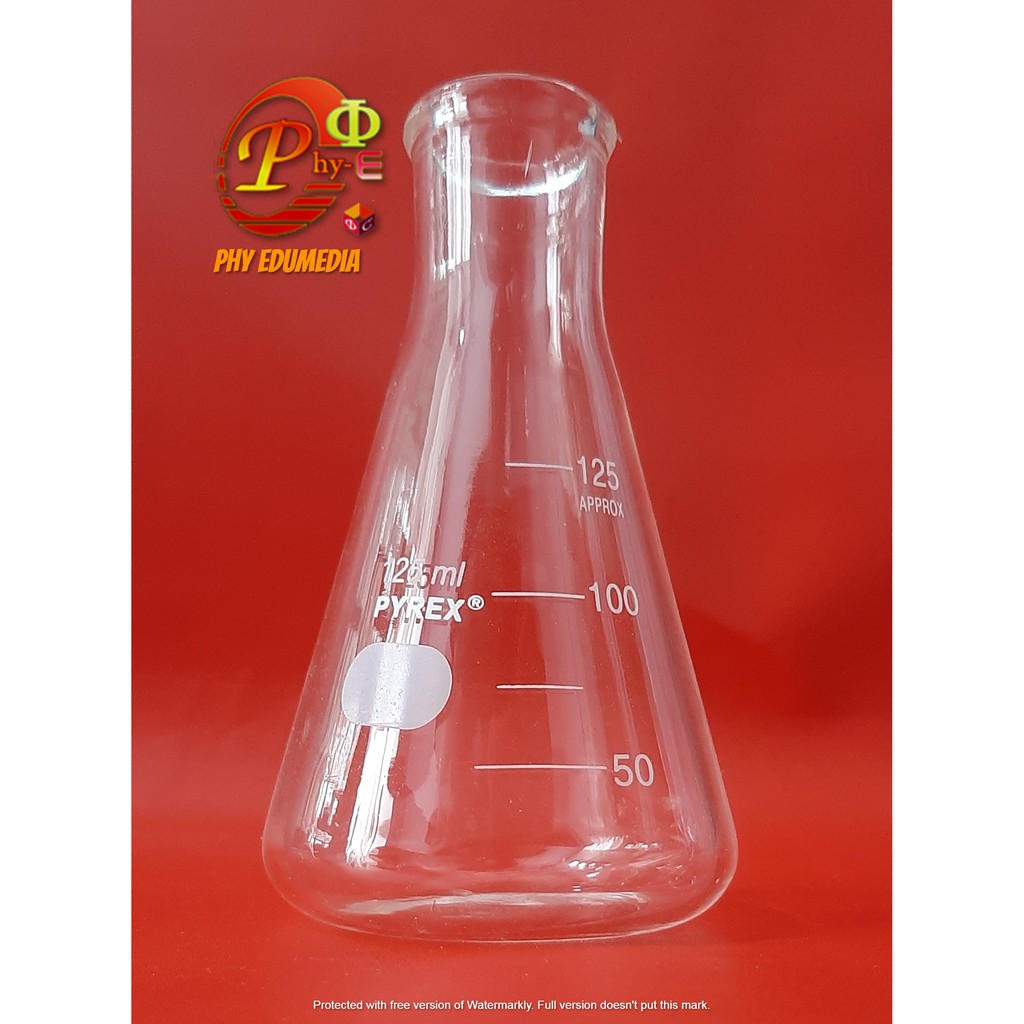 Erlenmeyer 125ml / Erlenmeyer Flask / Labu Erlenmeyer 125ml PYREX