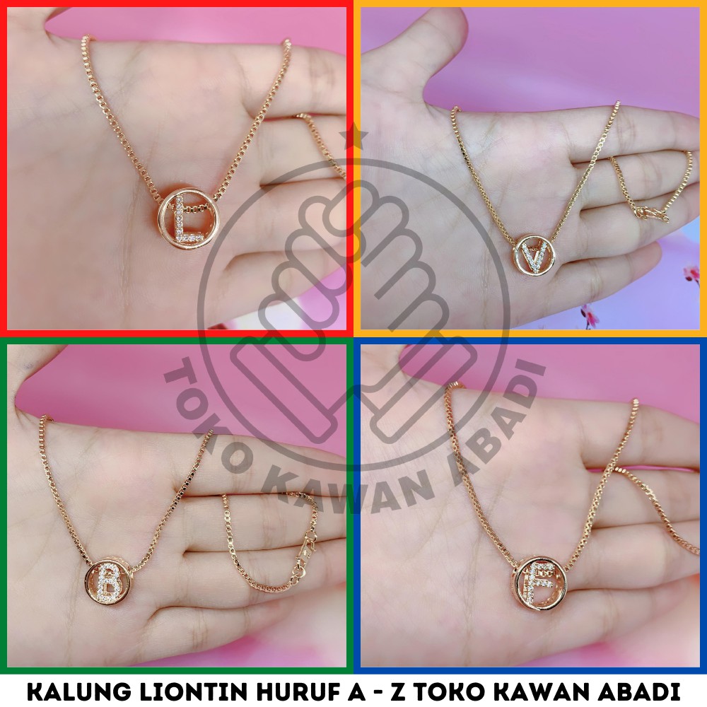 Kalung Huruf A - Z Xuping Gold Perhiasan Fashion Wanita liontin Inisial Huruf Terbaru *12