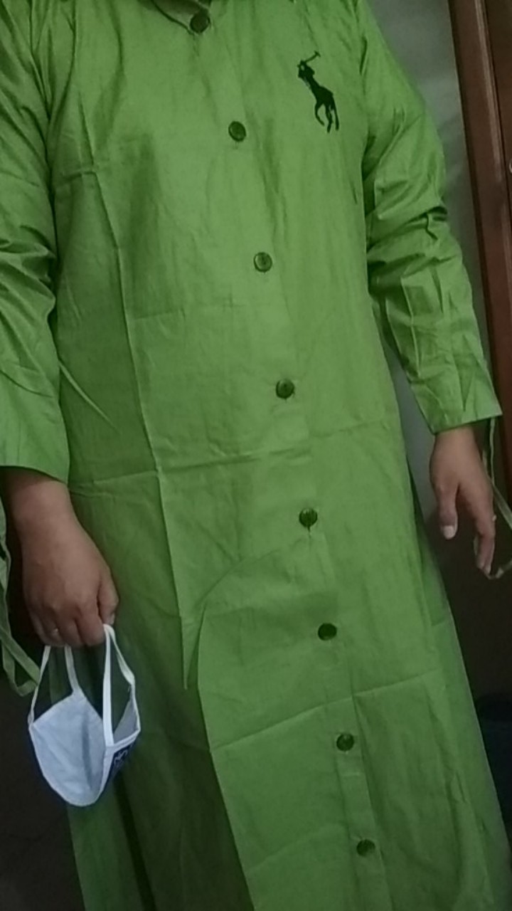 Homedress Muslimah Daster Cantik Gamis Santai Greenie Motif Batik Bahan Rayon Viscose Ori Sazra