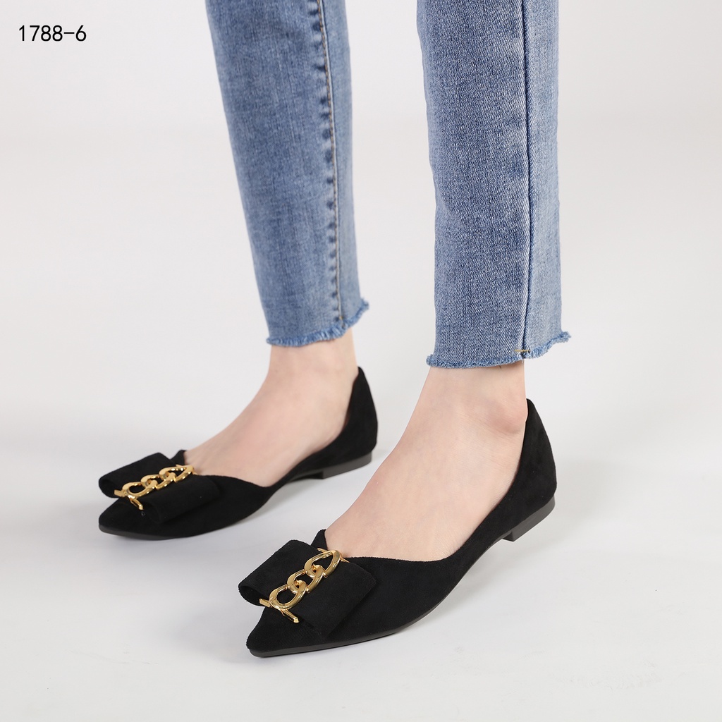 HELIVA HARPER Flat Shoes Bow Ballerina Bahan Suede 1788-6 Original Brand