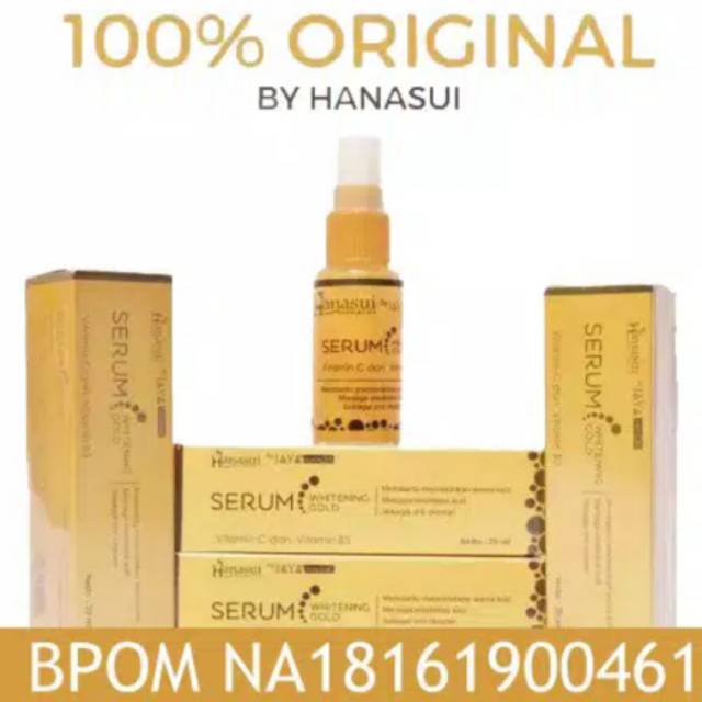 Hanasui serum gold whitening vitamin c dan b3