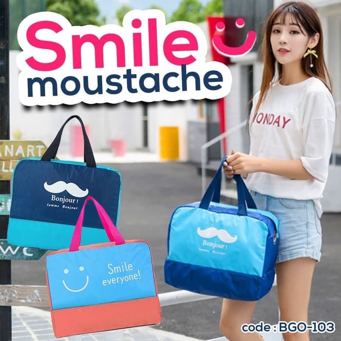 TRAVEL SMILE MOUSTACHE TAS HANDBAG MULTIFUNGSI ORGANIZER
