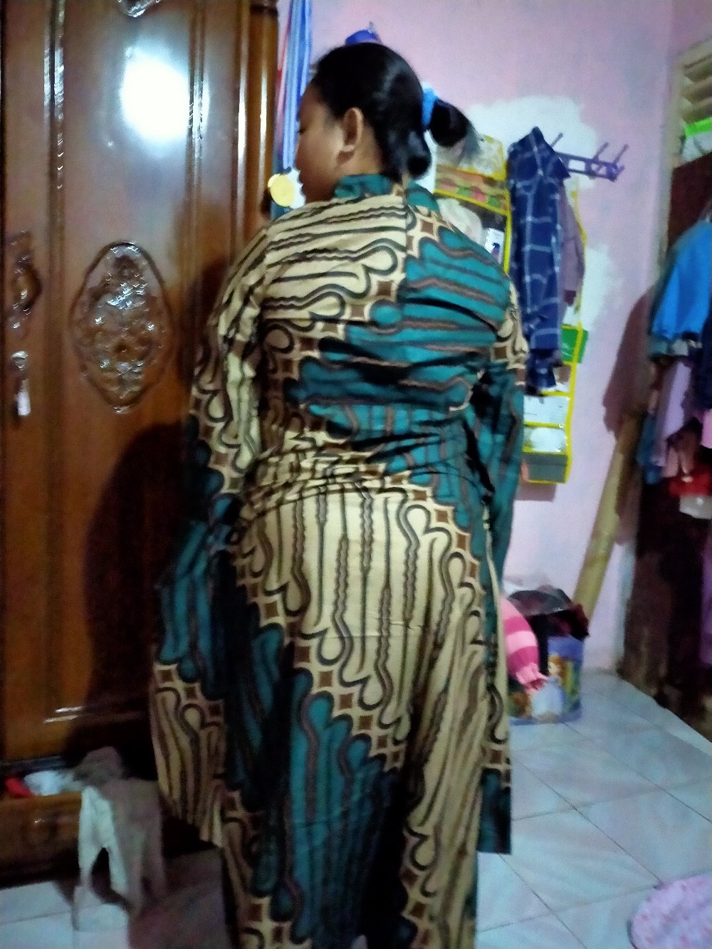 Syafin - Long Dress Cape Batik Gamis Batika Nadine Manggar Kobis Kupu Padi Ulir Manis Gendis Sekar