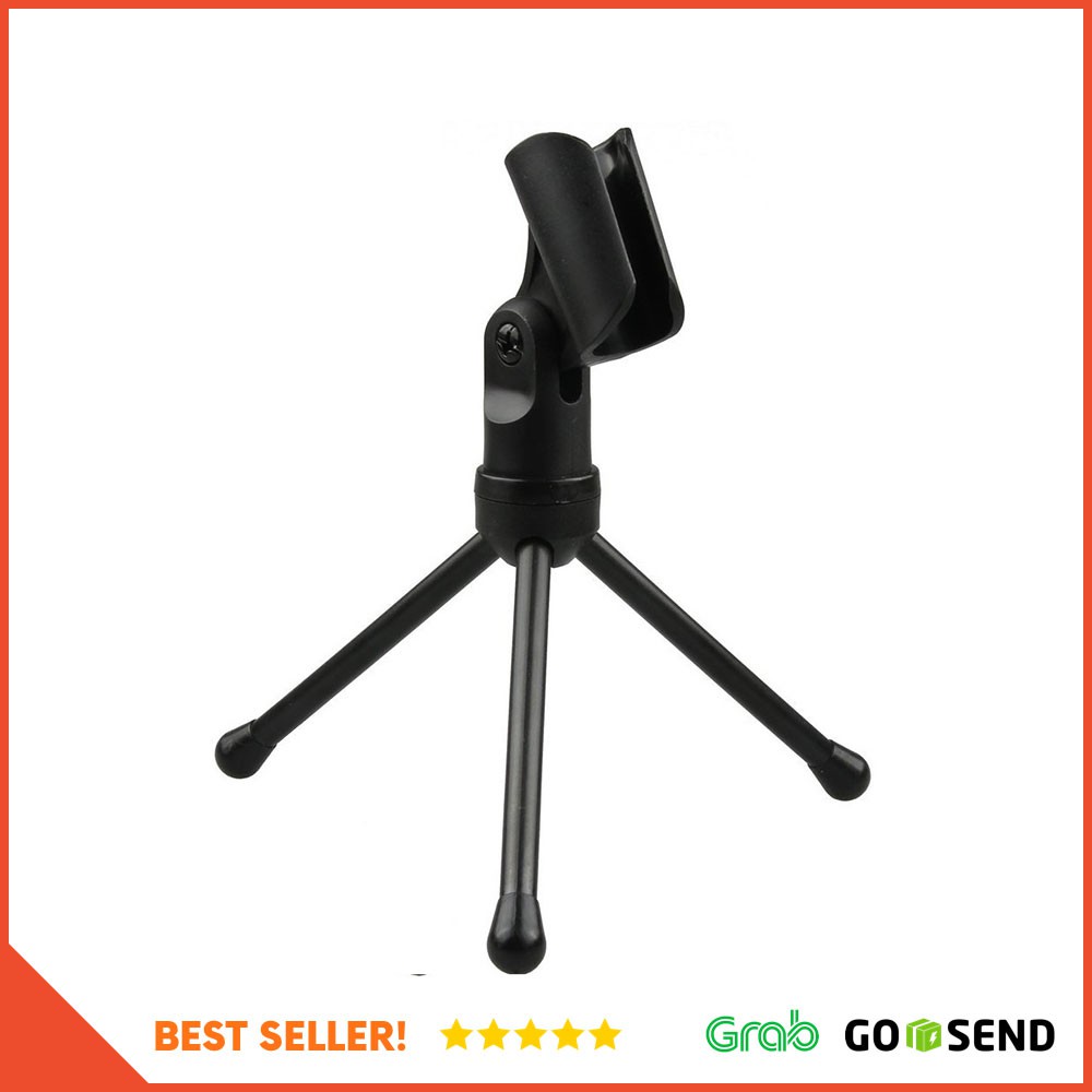 Mikrofon Smooth 3.5mm dengan Stand - Black