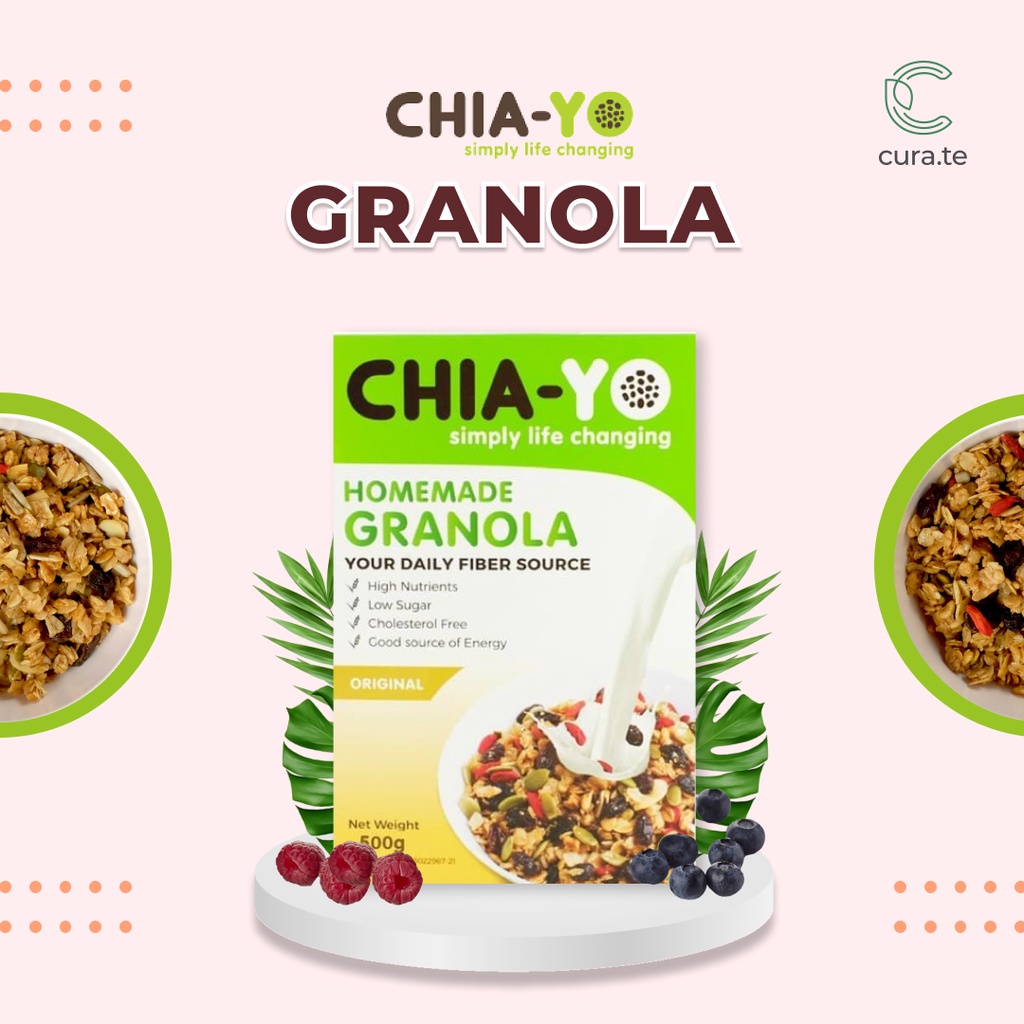 CHIAYO HOMEMADE GRANOLA ORIGINAL 500GR | SNACK SEHAT GLUTEN FREE