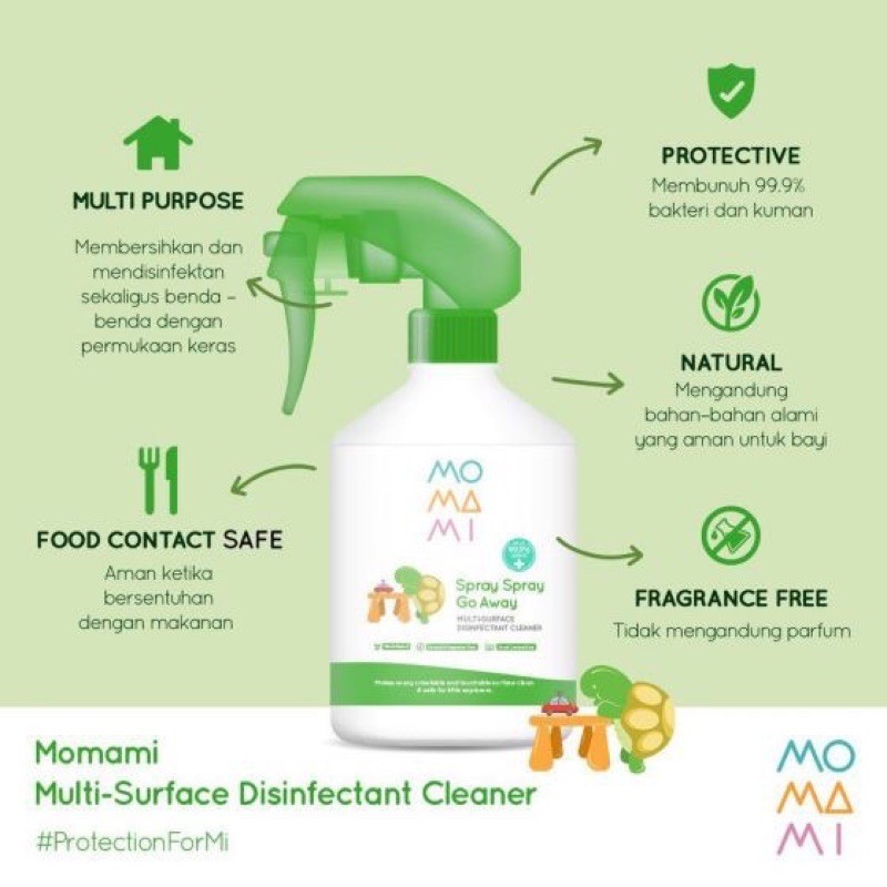 Momami Spray Spray Go Away Multisurface Cleaner Surface 500ml Desinfektan Spray Anak