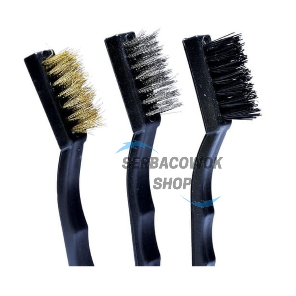 Kenmaster Sikat Kawat Anti karat isi 3 pcs Mini Brushes Kenmaster Nylon Kuningan Baja Termurah Berkualitas