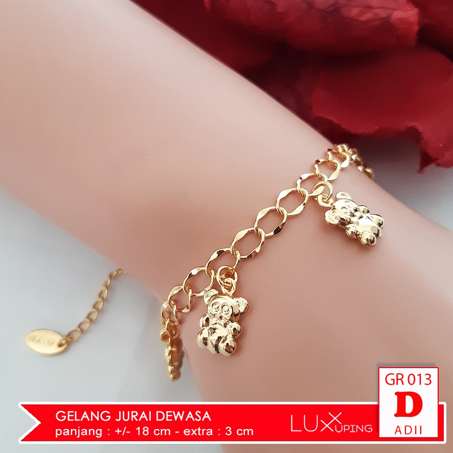 GR 013 Gelang Charm Xuping Perhiasan Wanita Gold 18K 2 Layer Luxx Xuping