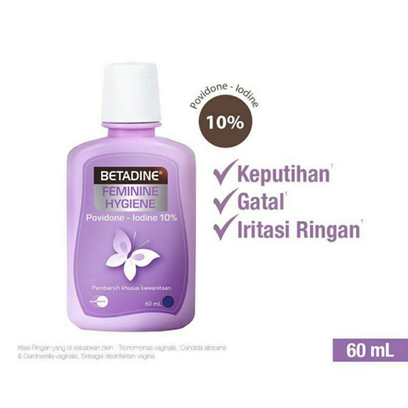 Betadine  Feminine Hygene 60ml / Tisu Kewanitaan Pembersih Kewanitaan isi 10 probiotik / Tisu travel untuk kewanitaan / Travel kit