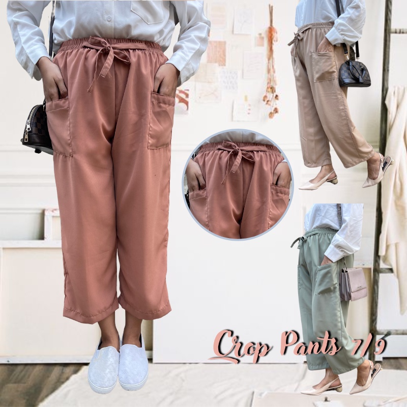 CELANA WOLFIS CROP KEKINIAN BAGY PANTS 7 9 WANITA KOREA MURAH