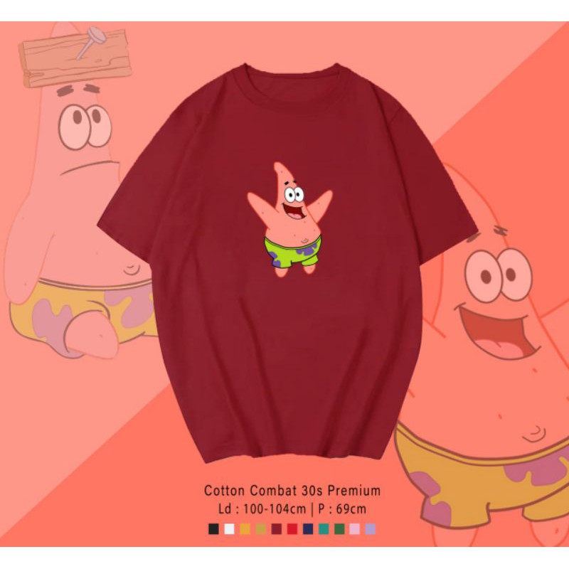 T-SHIRT / TUMBLR TEE KAOS HAPPY PATRICK OVERSIZE PREMIUM