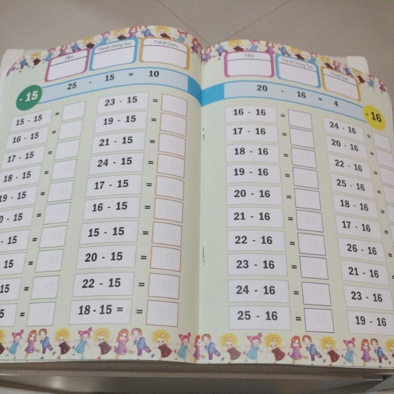 buku pintar berhitung pengurangan 32 halaman 19x27cm