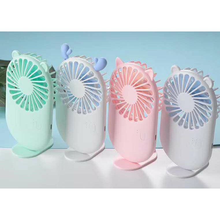 Trend-Kipas angin Cute Cooling Fan Desktop Hand Held Mini Portable Pocket Fans Kipas saku