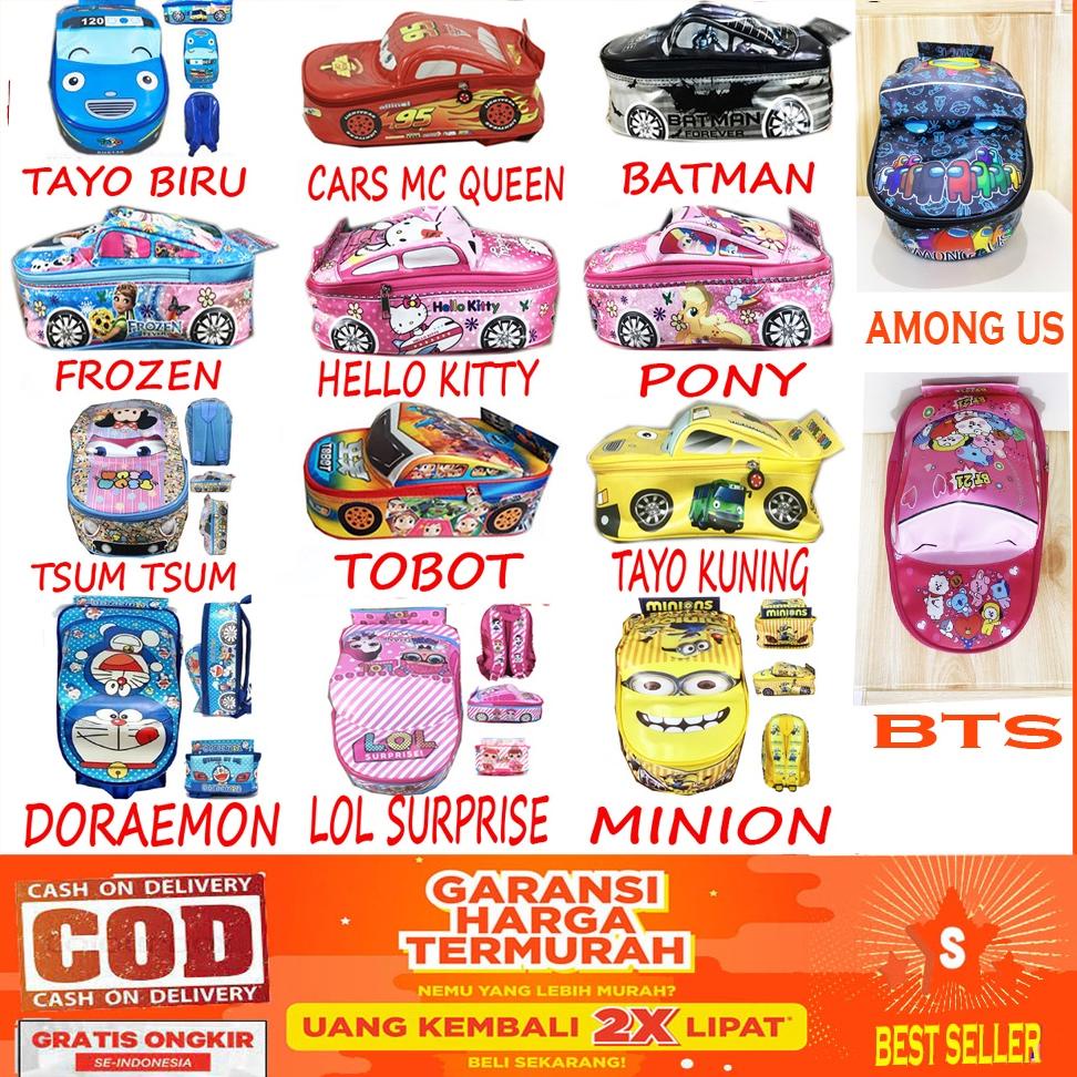 bisa COD COD ~ 1 KG = 5PROMO TERMURAH Tas Anak TK  Motif Karakter Tas mobil tas 3D tas on the road T