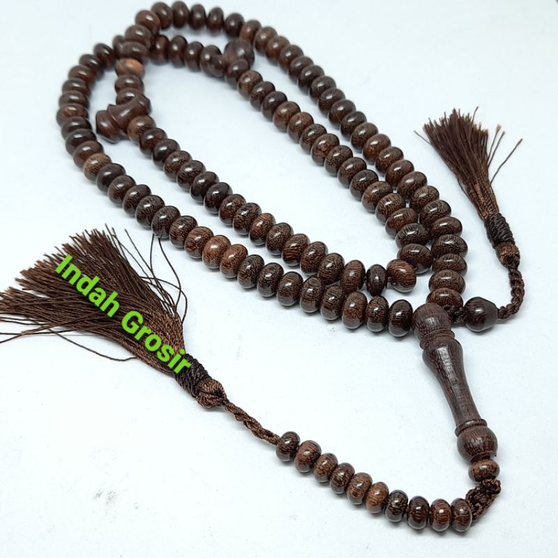 TASBIH KAYU GALIH ASEM GEPENG 8MM 99BUTIR