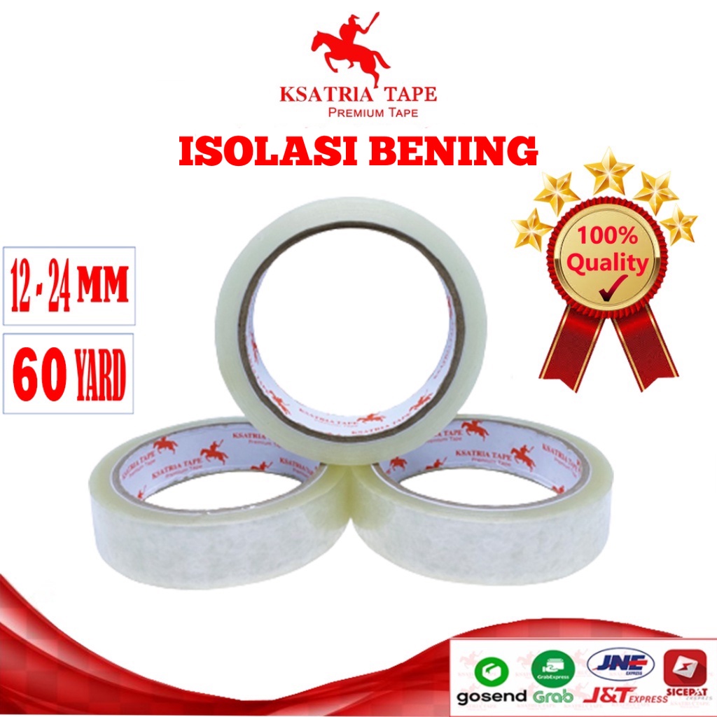 

[TERMURAH] Lakban OPP Tape / Lakban Bening Dunia Packing Selotip/ Isolasi Tape 12 - 24 mm x 60 Yard -COD